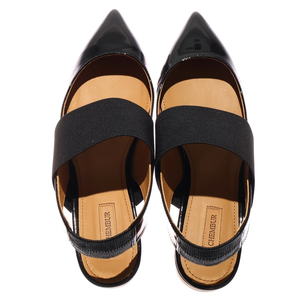 NO BRAND(ノーブランド) 【CHEMBUR】 パテント フラットシューズ ブラック レディース