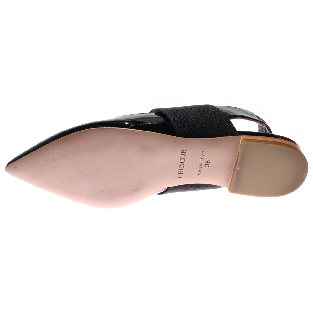 NO BRAND(ノーブランド) 【CHEMBUR】 パテント フラットシューズ ブラック レディース