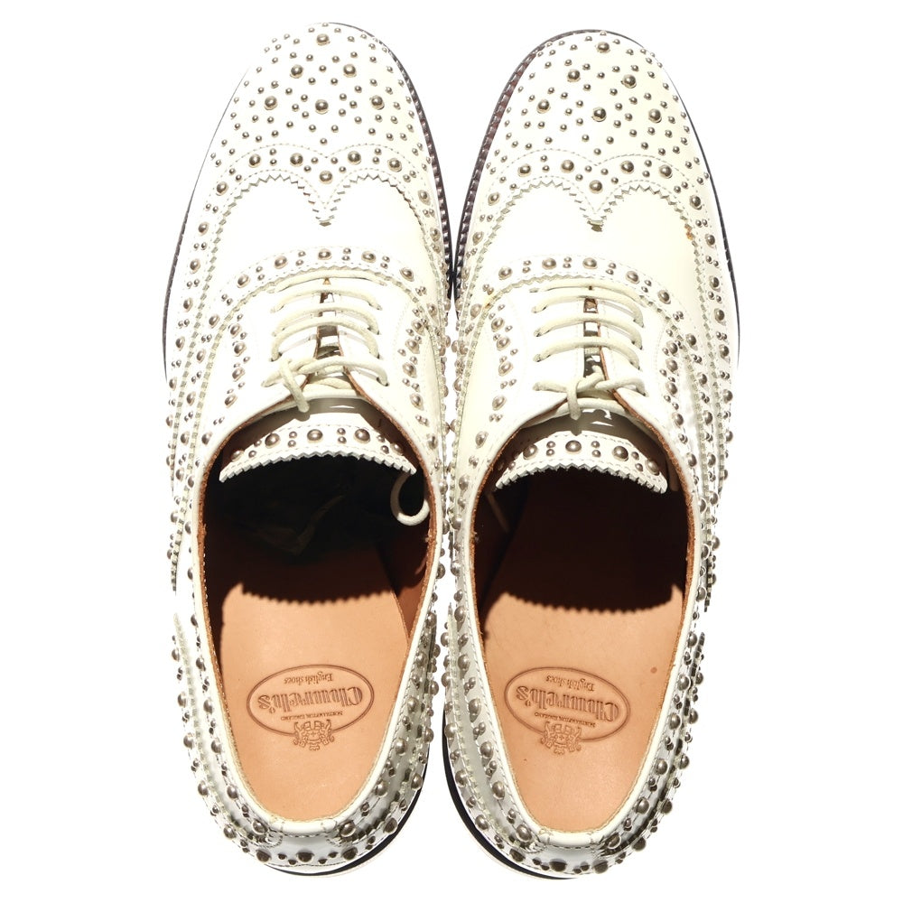 Church's スタッズ付きホワイトレザーシューズ CHURCH'S チャーチ PRESTIGE HOLE プレステージ ウィングチップ レザー