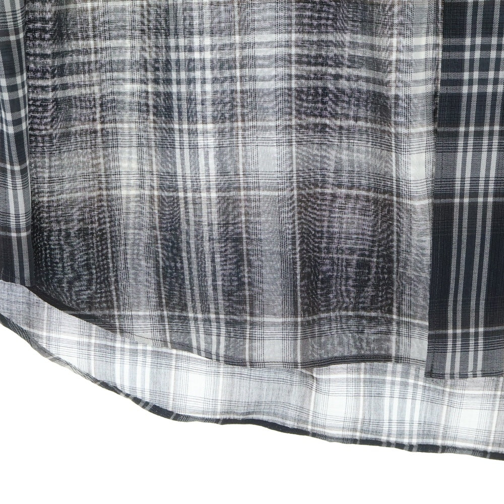 AURALEE(オーラリー) 21AW WOOL RECYCLED POLYESTER CLOTH SHIRTS A21AS01EM ウール混 チェック 長袖シャツ ブラック/グレー