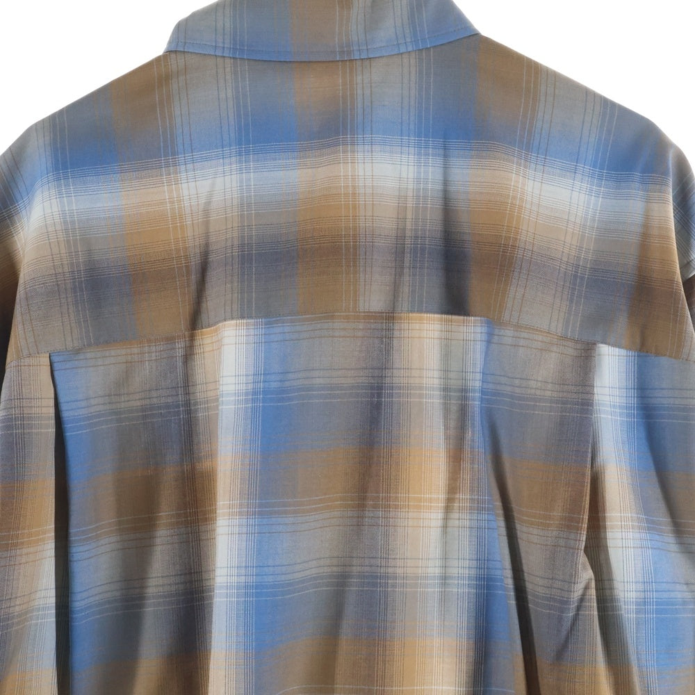 AURALEE(オーラリー) 23SS SUPER LIGHT WOOL CHECK SHIRT A23SS01LC スーパーライトウール チェック 長袖シャツ ブラウン/ブルー