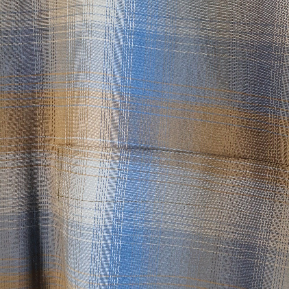 AURALEE(オーラリー) 23SS SUPER LIGHT WOOL CHECK SHIRT A23SS01LC スーパーライトウール チェック 長袖シャツ ブラウン/ブルー