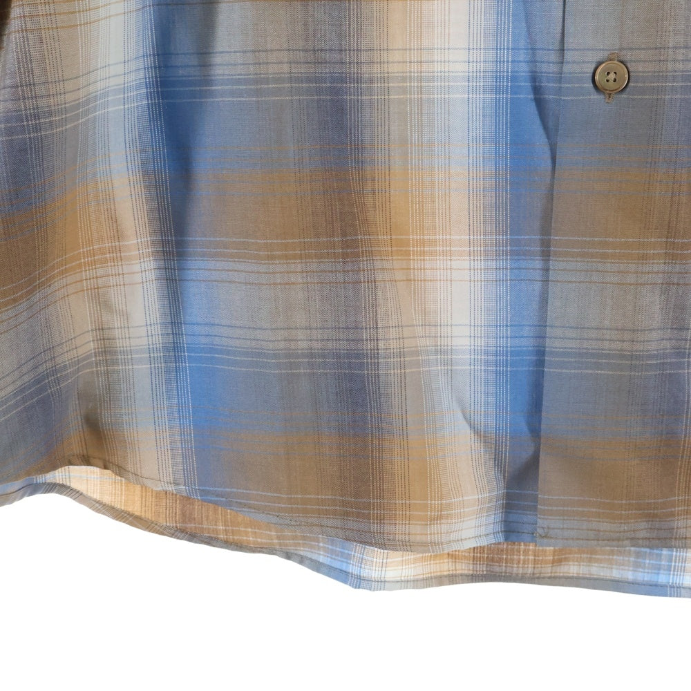 AURALEE(オーラリー) 23SS SUPER LIGHT WOOL CHECK SHIRT A23SS01LC スーパーライトウール チェック 長袖シャツ ブラウン/ブルー