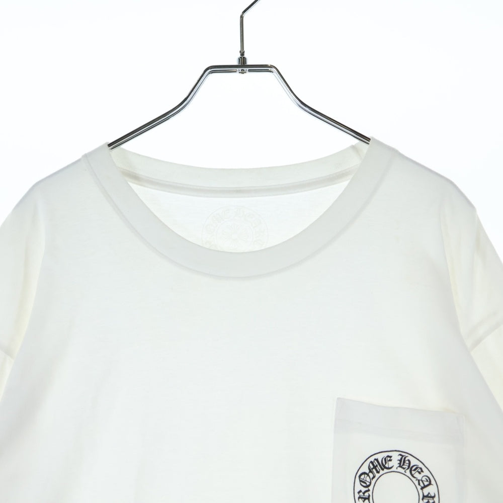 CHROME HEARTS(クロムハーツ) Horseshoe Arm Floral L/S Tee バックホースシュー アームフローラル 長袖Tシャツ ホワイト