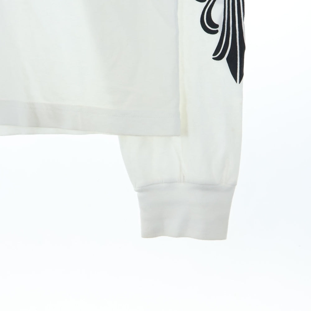 CHROME HEARTS(クロムハーツ) Horseshoe Arm Floral L/S Tee バックホースシュー アームフローラル 長袖Tシャツ ホワイト