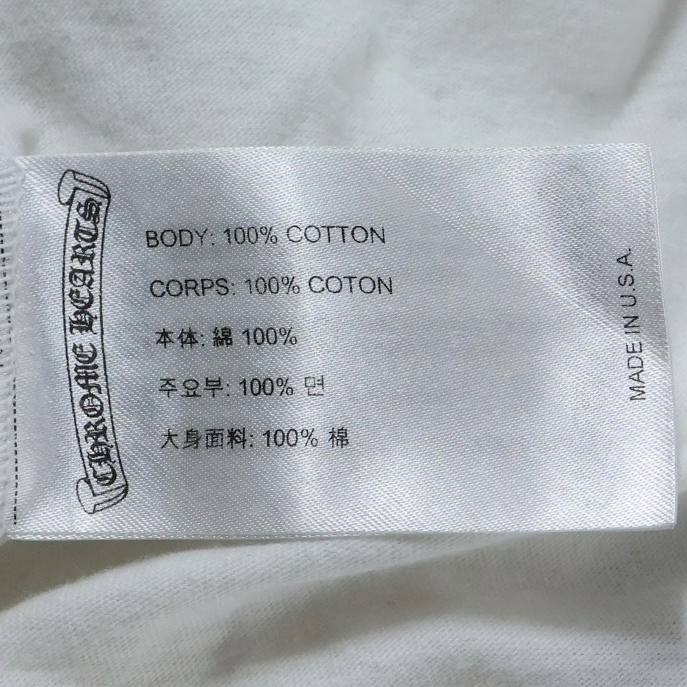 CHROME HEARTS(クロムハーツ) Horseshoe Arm Floral L/S Tee バックホースシュー アームフローラル 長袖Tシャツ ホワイト