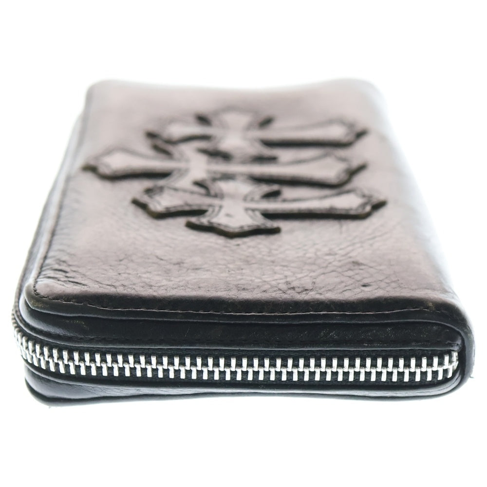 CHROME HEARTS(クロムハーツ) REC F ZIP 3セメタリー クロスパッチ ラウンドファスナーウォレット 長財布 ブラック