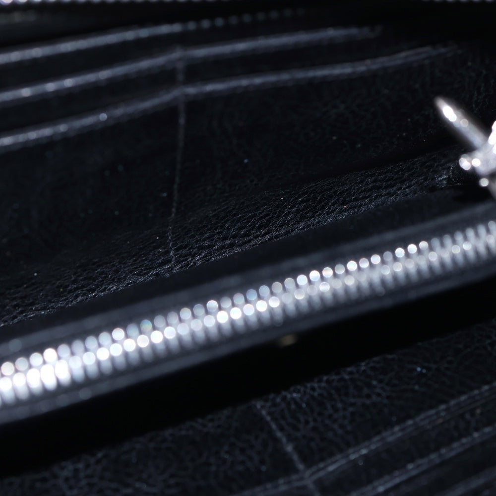 CHROME HEARTS(クロムハーツ) REC F ZIP 3セメタリー クロスパッチ ラウンドファスナーウォレット 長財布 ブラック