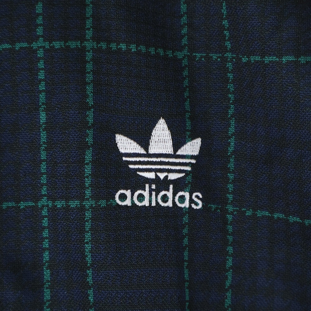 adidas(アディダス) チェック トラックジャケット ネイビー/グリーン ED6134