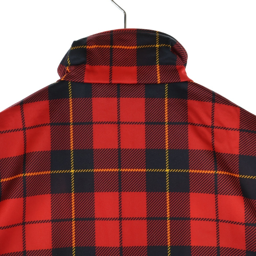 adidas(アディダス) チェック ジップアップ トラックジャケット レッド F42788