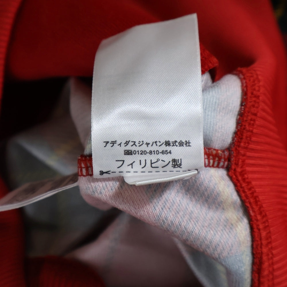 adidas(アディダス) チェック ジップアップ トラックジャケット レッド F42788