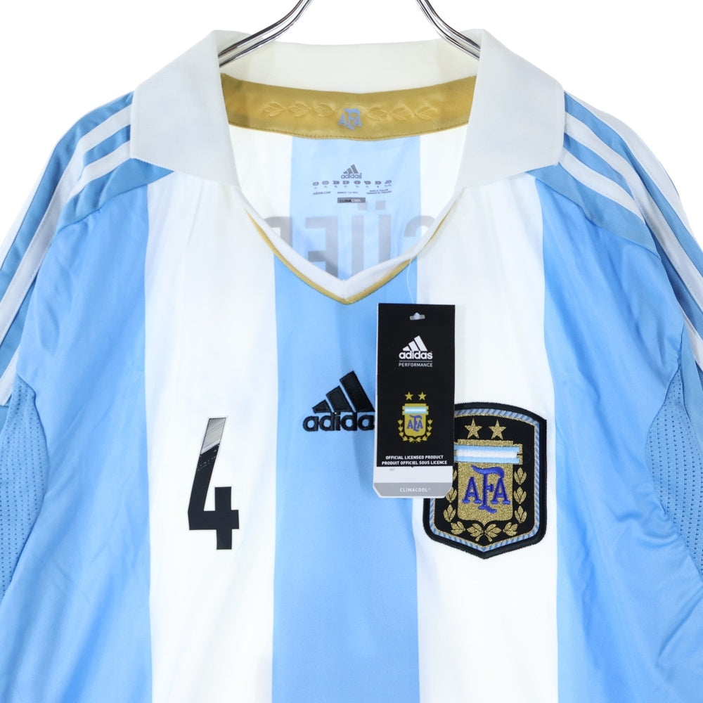 adidas(アディダス) アルゼンチン代表 AGUERO 背番号4 ユニフォーム 半袖Tシャツ カットソー ブルー