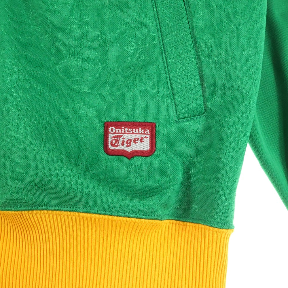 Onitsuka Tiger(オニツカタイガー) 総柄 ジップアップ トラックジャケット グリーン/イエロー OKJ080