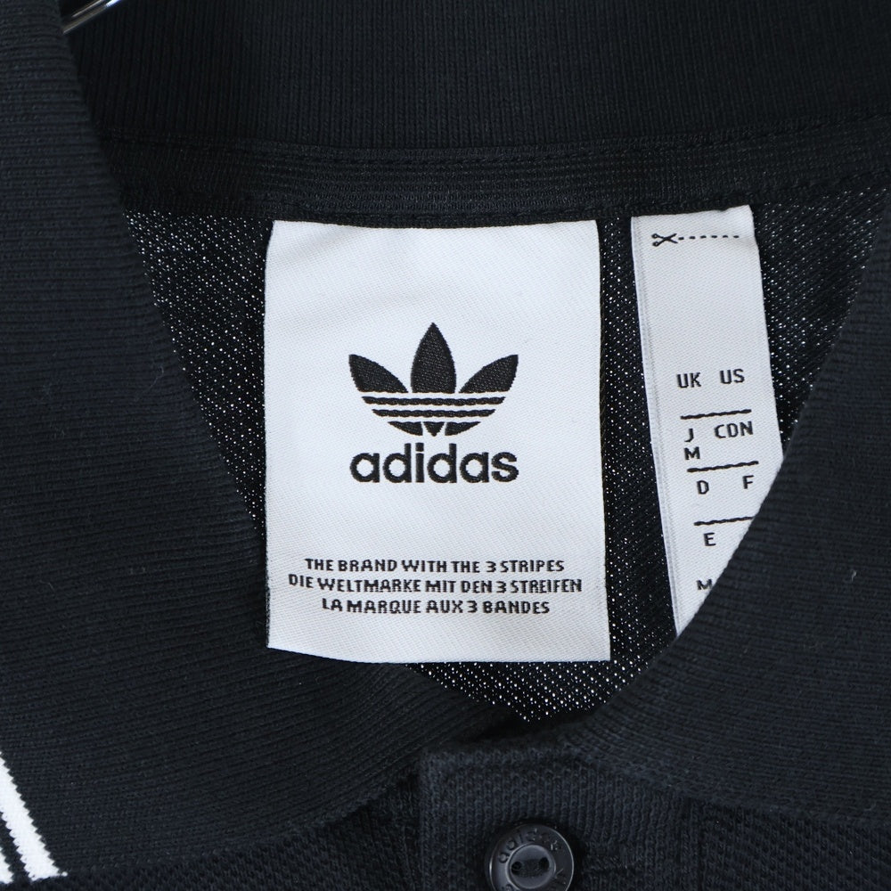 adidas(アディダス) ロゴ刺繍 半袖ポロシャツ ブラック FM9952