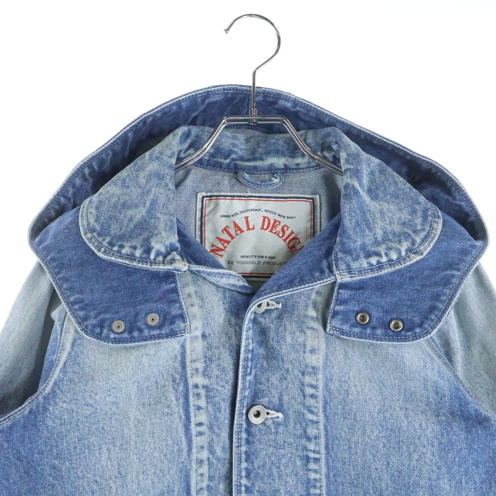NATAL DESIGN(ネイタルデザイン) フード付き デニムジャケット インディゴ