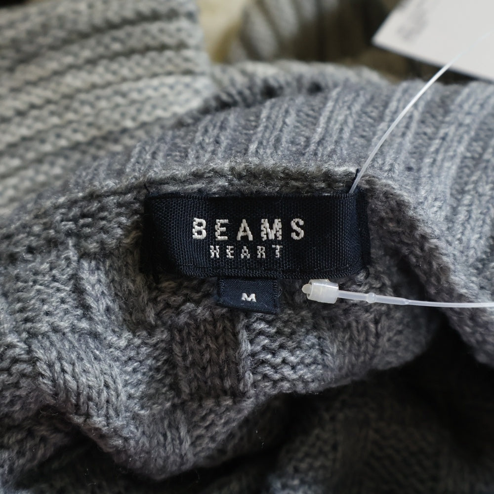 BEAMS HEART(ビームス ハート) タートルネック ニット セーター グレー/アイボリー 42-15-0147-803-15-18