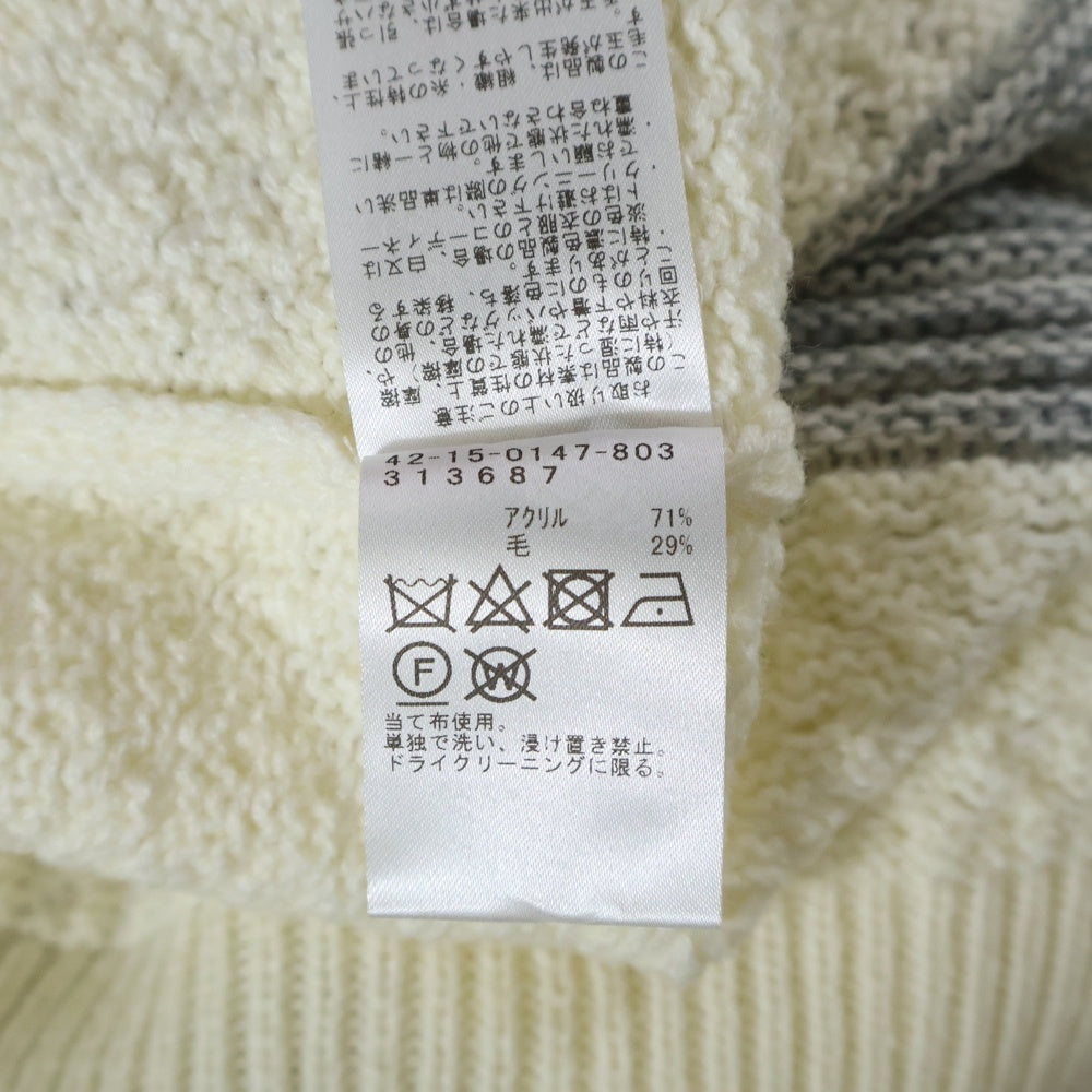 BEAMS HEART(ビームス ハート) タートルネック ニット セーター グレー/アイボリー 42-15-0147-803-15-18