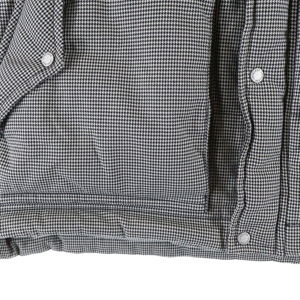 LOVELESS(ラブレス) ハウンドトゥース ラビットファー ダウンベスト グレー RMP56-109-05