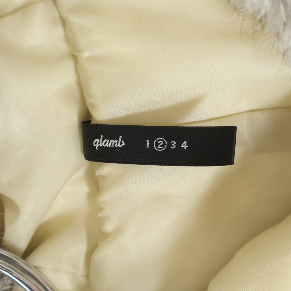 glamb(グラム) ラビットファー ジップアップ ダウンジャケット アイボリー GB09AT