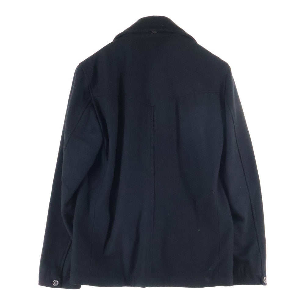 NO BRAND(ノーブランド) 【MANHATTAN TRANSFER】 ウール混 ピーコート ブラック 2M5-6209