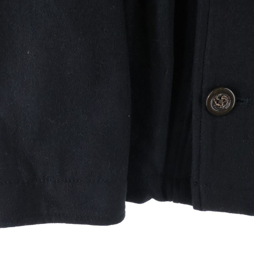 NO BRAND(ノーブランド) 【MANHATTAN TRANSFER】 ウール混 ピーコート ブラック 2M5-6209