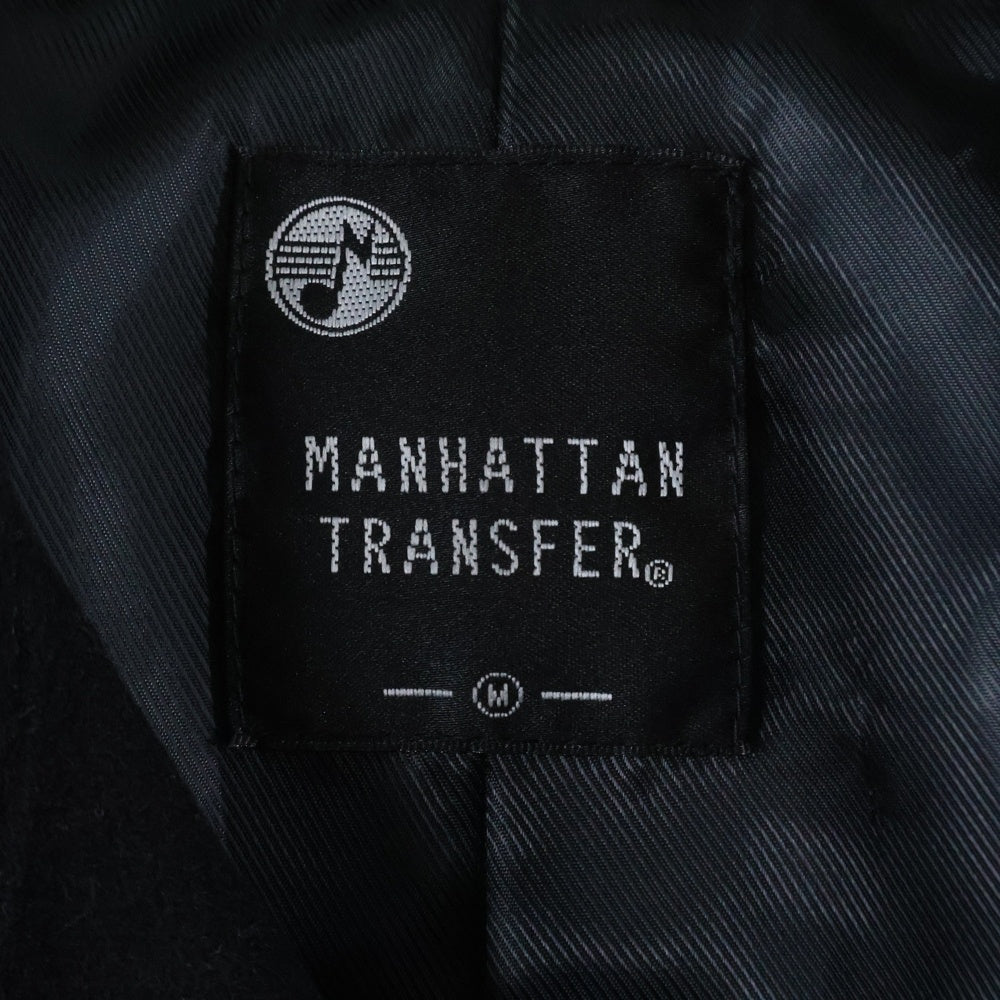 NO BRAND(ノーブランド) 【MANHATTAN TRANSFER】 ウール混 ピーコート ブラック 2M5-6209