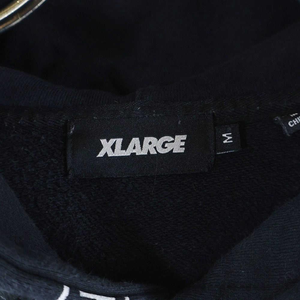 X-LARGE(エクストララージ) 総柄ロゴ プルオーバー スウェット パーカー 01193225 ブラック