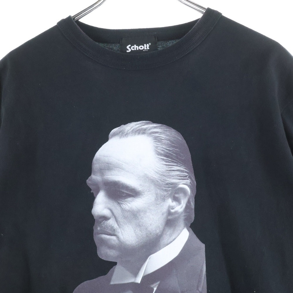 SCHOTT(ショット) The Godfather 782-4234004 プリント 半袖Tシャツ カットソー ブラック