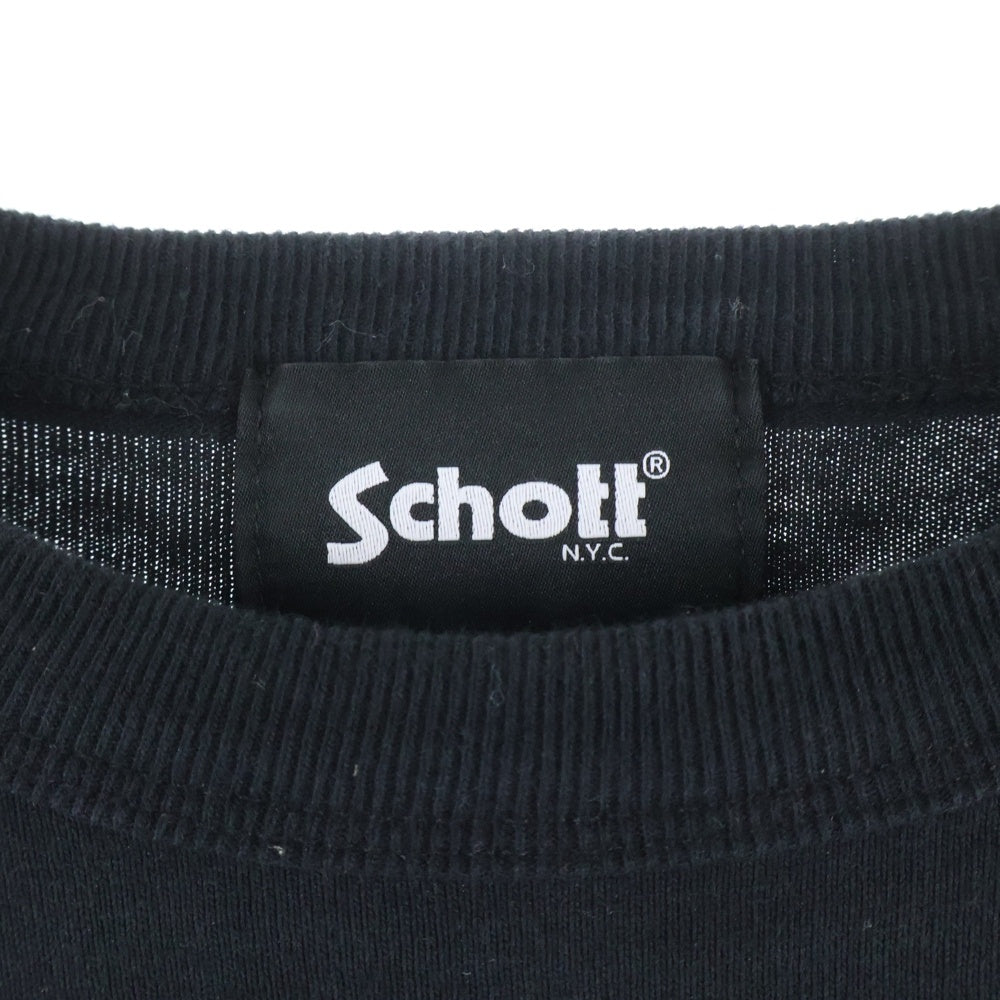 SCHOTT(ショット) The Godfather 782-4234004 プリント 半袖Tシャツ カットソー ブラック