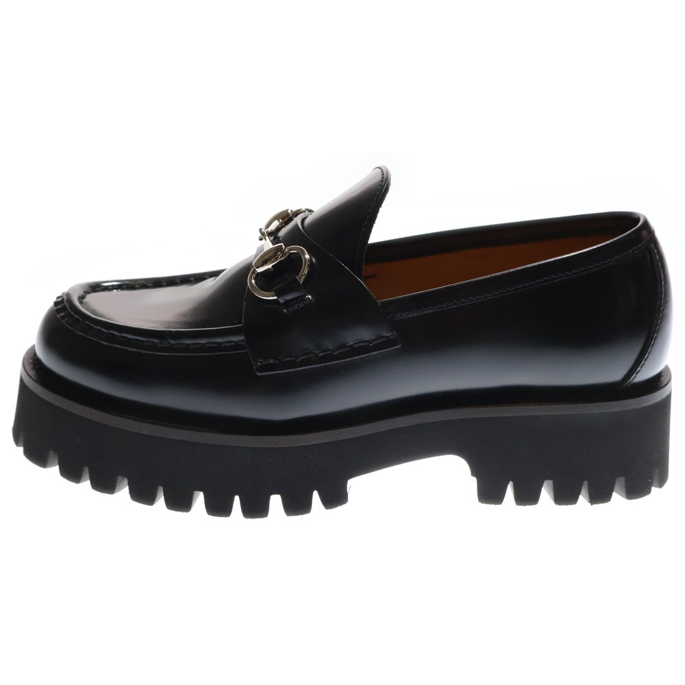 GUCCI(グッチ) ホースビット レザー 厚底 ローファー ブラック レディース 764211