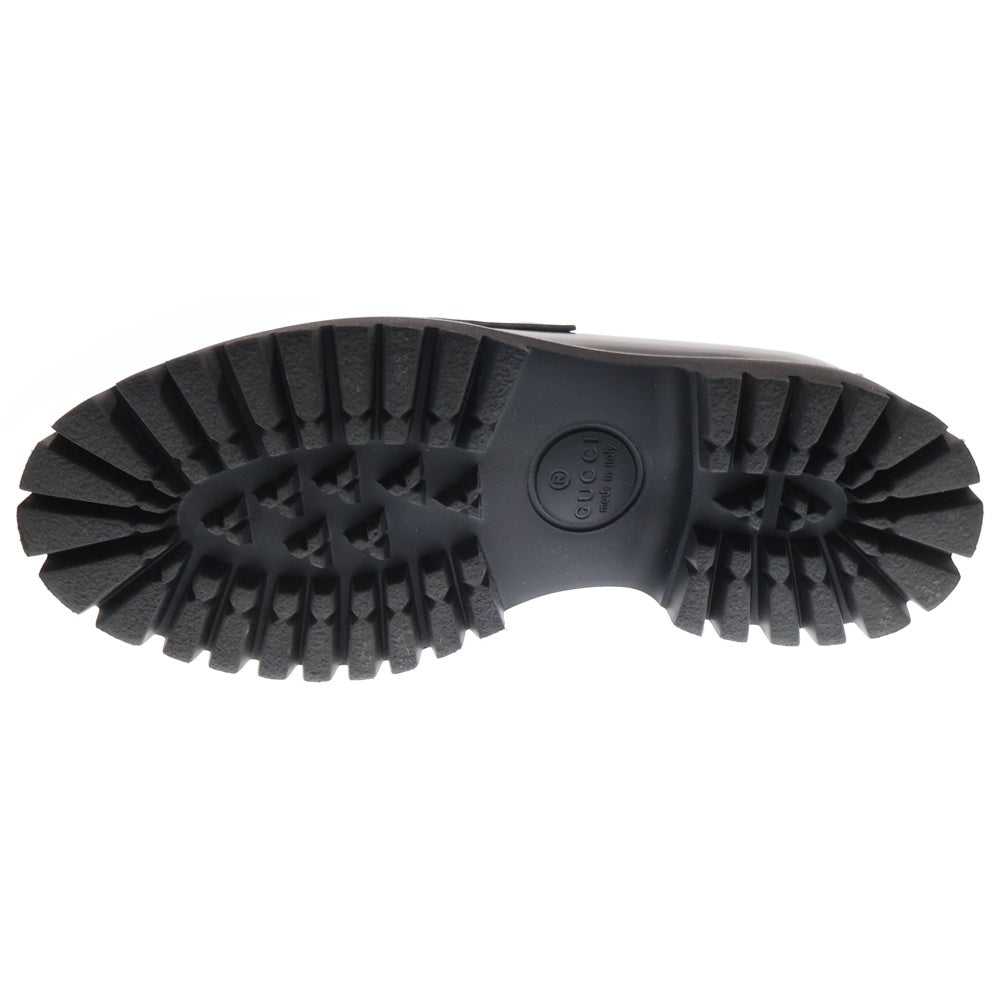 GUCCI(グッチ) ホースビット レザー 厚底 ローファー ブラック レディース 764211