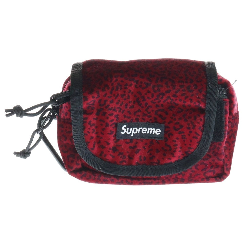 SUPREME(シュプリーム) 25AW Velvet Mini Pouch レオパード ベルベット ミニポーチ レッド