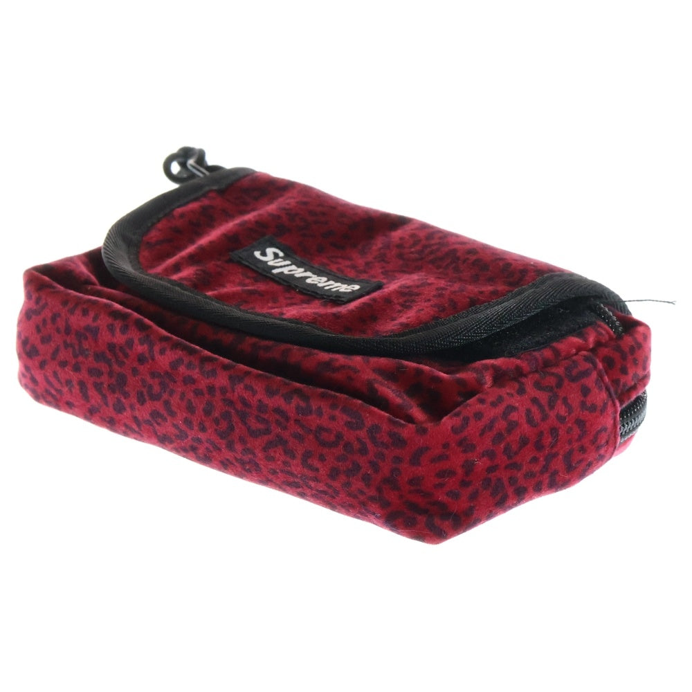 SUPREME(シュプリーム) 25AW Velvet Mini Pouch レオパード ベルベット ミニポーチ レッド