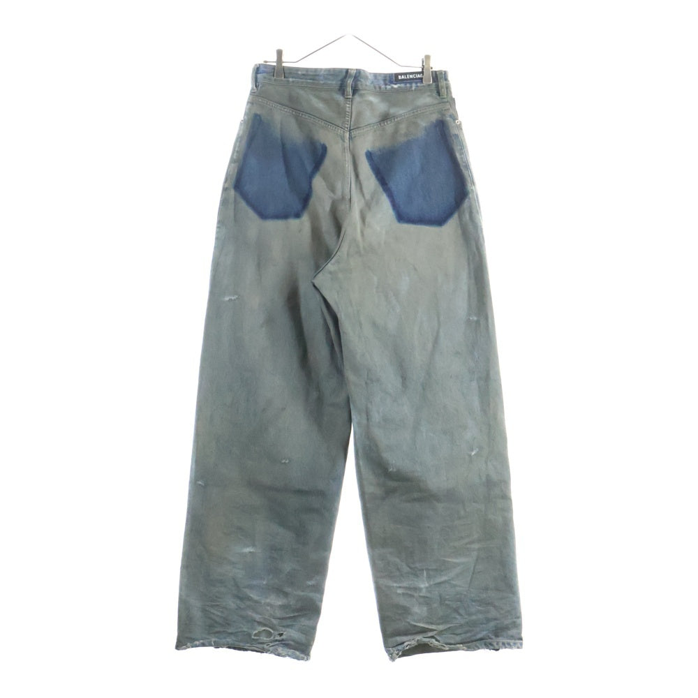 BALENCIAGA(バレンシアガ) 23AW PATCHED POCKET BAGGY JEANS 751111 ダメージ加工 バギーデニムパンツ インディゴ