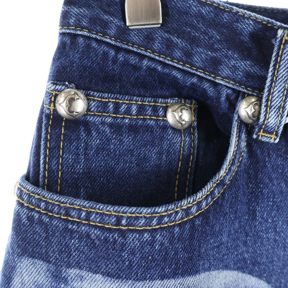 THUG CLUB(サグクラブ) 両面プリント デニムパンツ インディゴ