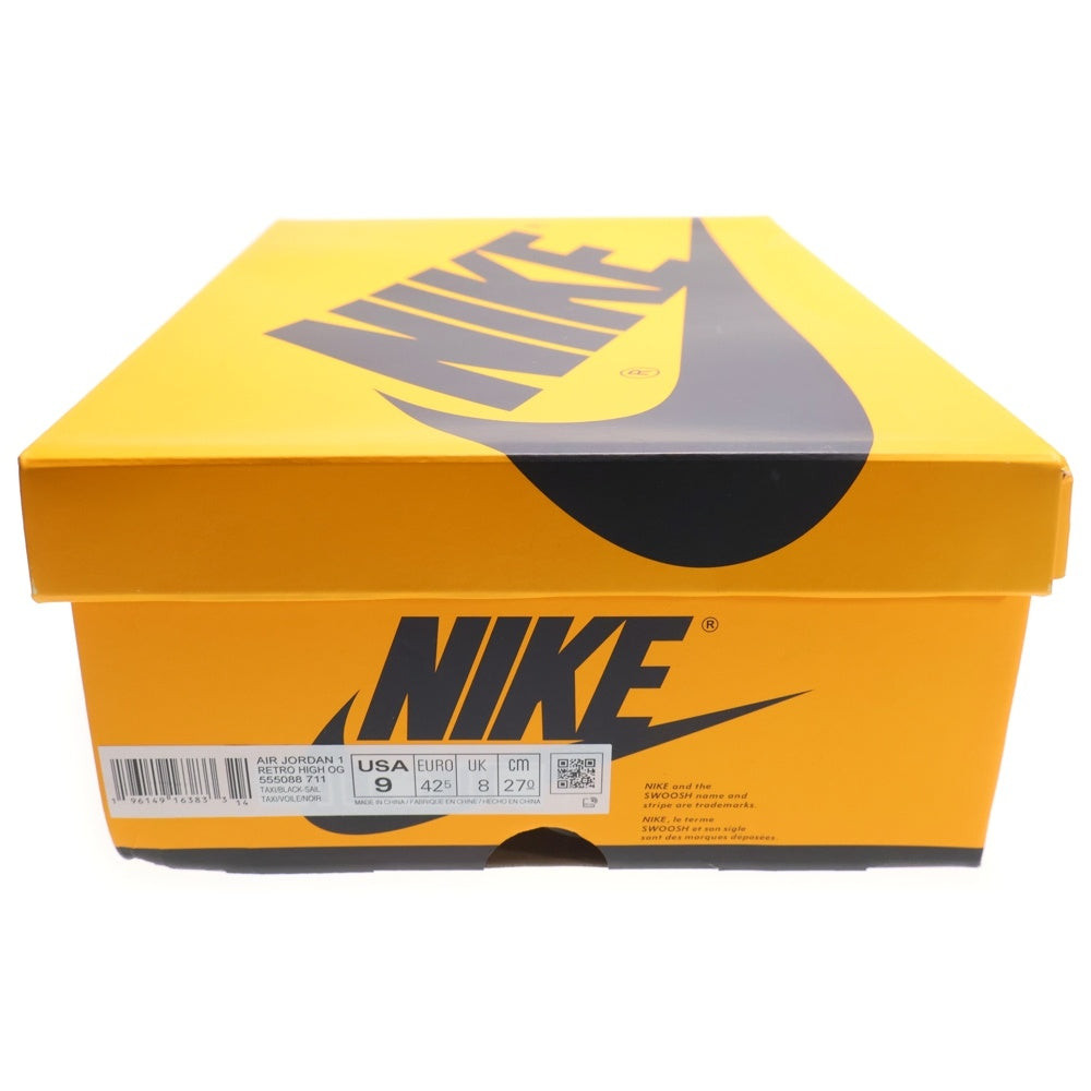 NIKE(ナイキ) AIR JORDAN 1 RETRO HIGH OG TAXI 555088-711 エアジョーダン 1 レトロ タクシー ハイカットスニーカー シューズ イエロー/ブラック US9/27.0cm
