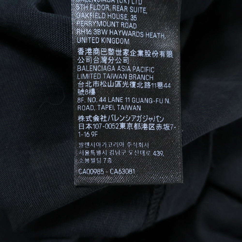 BALENCIAGA(バレンシアガ) 24SS PARIS MOON Double Front 791615 TQVY2 USED加工 パリ ムーン オーバーサイズ半袖Tシャツ カットソー ブラック