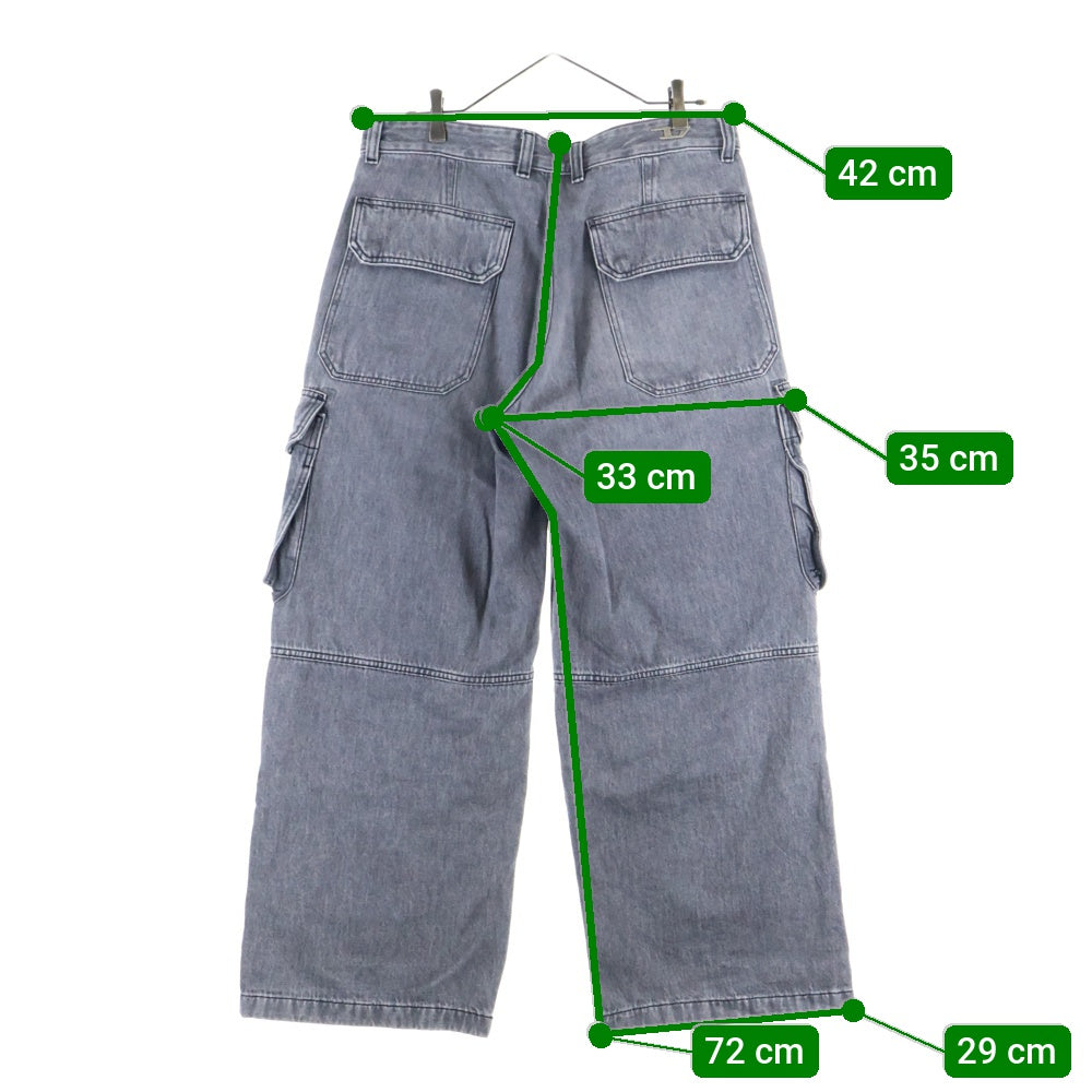 DIESEL(ディーゼル) D-TOUCH-CARGO A15767 ボタンフライ デニムカーゴパンツ グレー