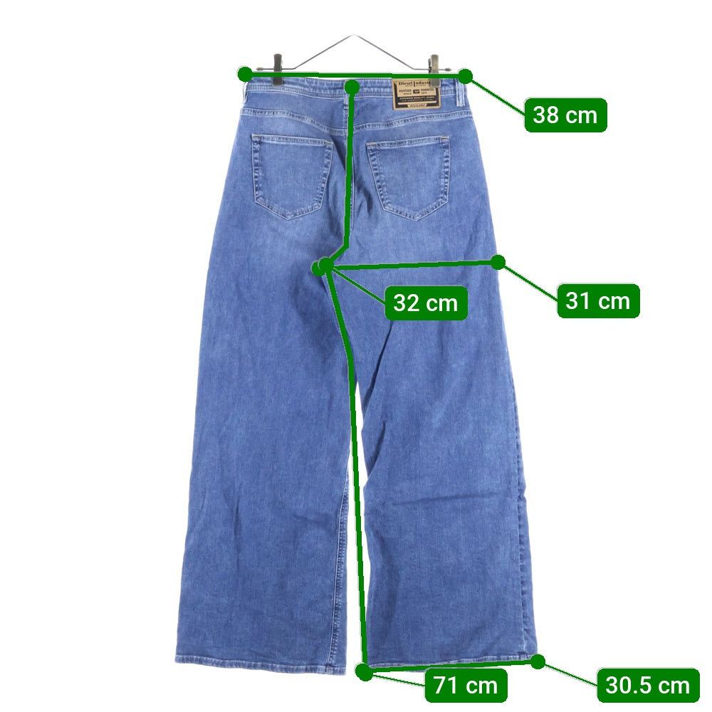 DIESEL(ディーゼル) P-MIRT-OUT A15956 ジップフライ ワイド デニムパンツ インディゴ レディース