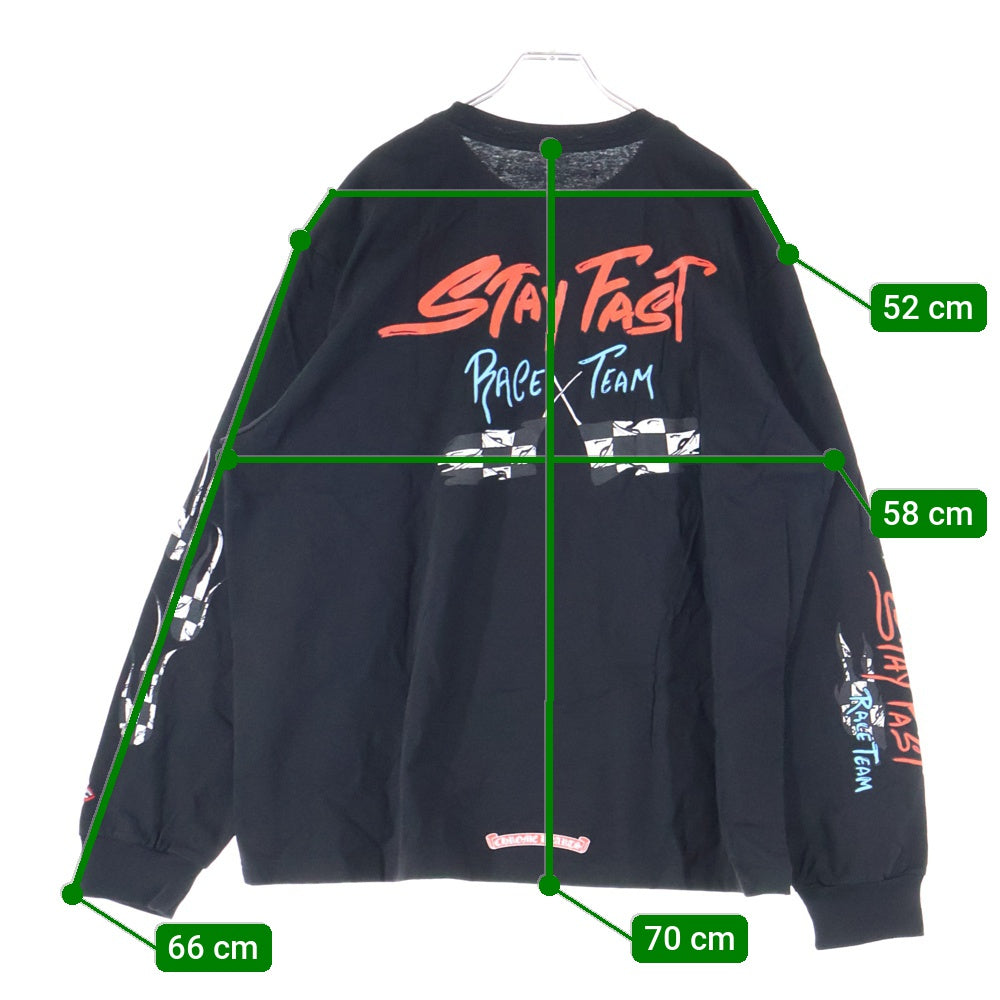 CHROME HEARTS(クロムハーツ) ×MATTY BOY STAYFAST RACE TEAM SWEAT グラフィックプリント クルーネック 長袖Tシャツ ブラック