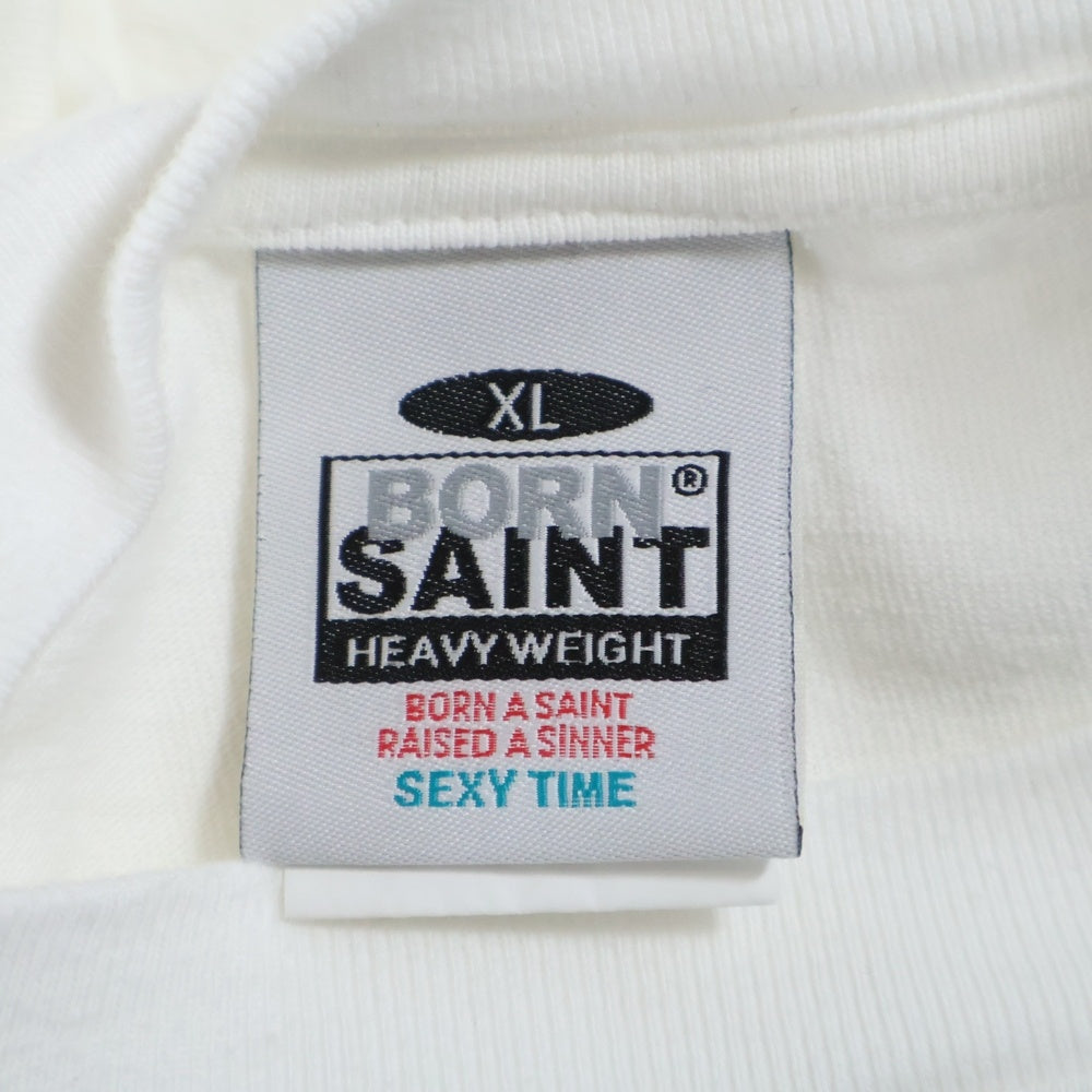SAINT MICHAEL(セントマイケル) BR_LS TEE ボーンレイズ フロントプリント長袖カットソー SM-YS8-0000-C09 ホワイト