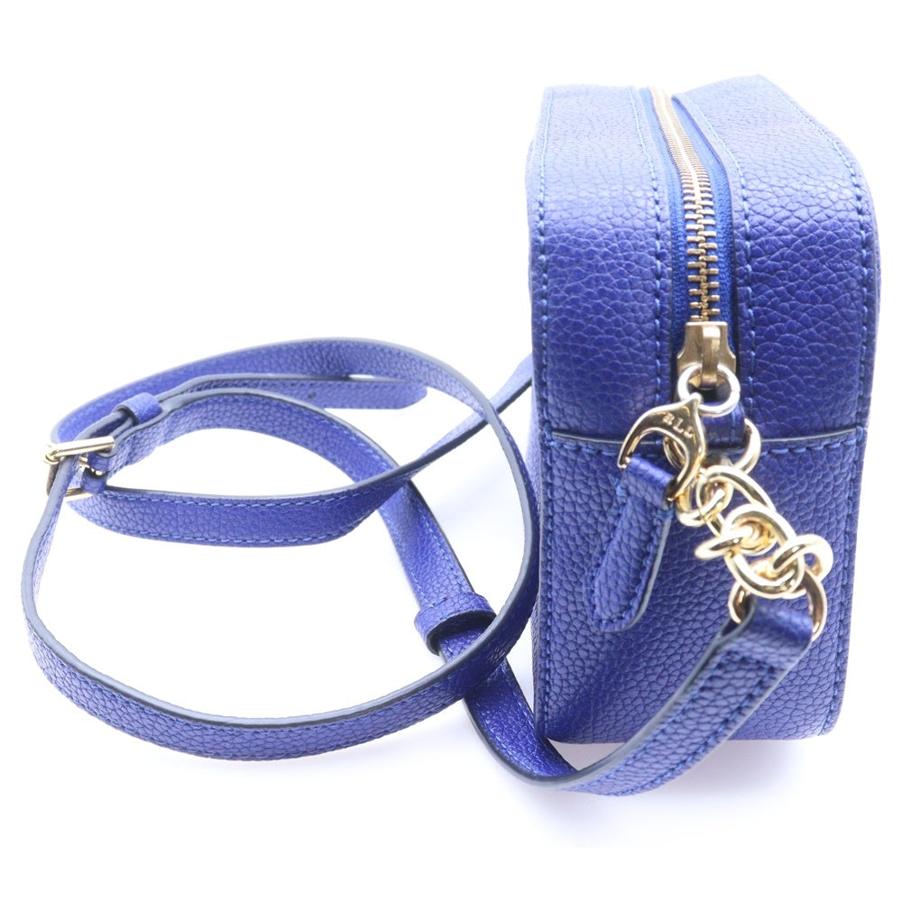 LAUREN RALPH LAUREN(ローレンラルフローレン) ロゴ型押しショルダーバッグ レザー ブルー