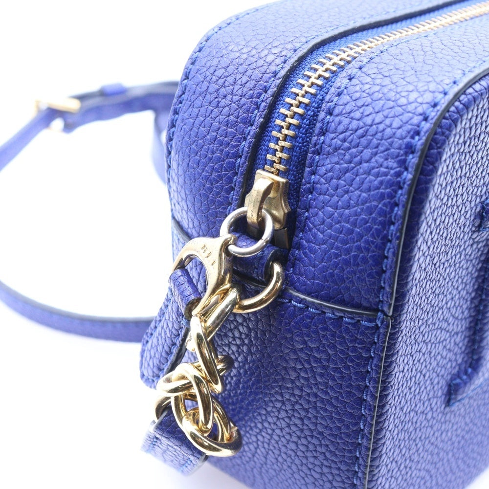 LAUREN RALPH LAUREN(ローレンラルフローレン) ロゴ型押しショルダーバッグ レザー ブルー