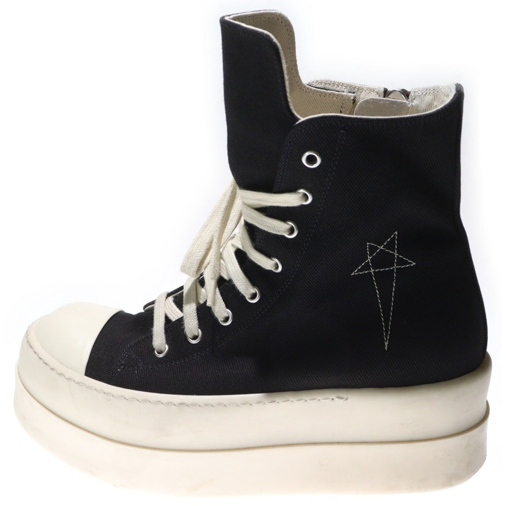 DRKSHDW(ダークシャドウ) DOUBLE BUMPER SNEAKS DU01E3831 ダブルバンパー 刺繍ジップアップハイカットスニーカー ブラック