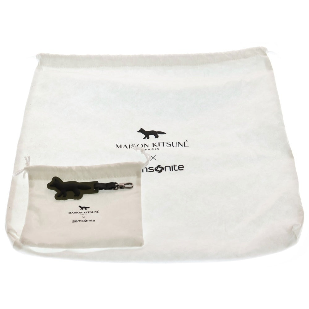 MAISON KITSUNE(メゾンキツネ) ×Samsonite Camo Backpack QT0099007 ×サムソナイト カモ柄 バックパック リュック ブラック
