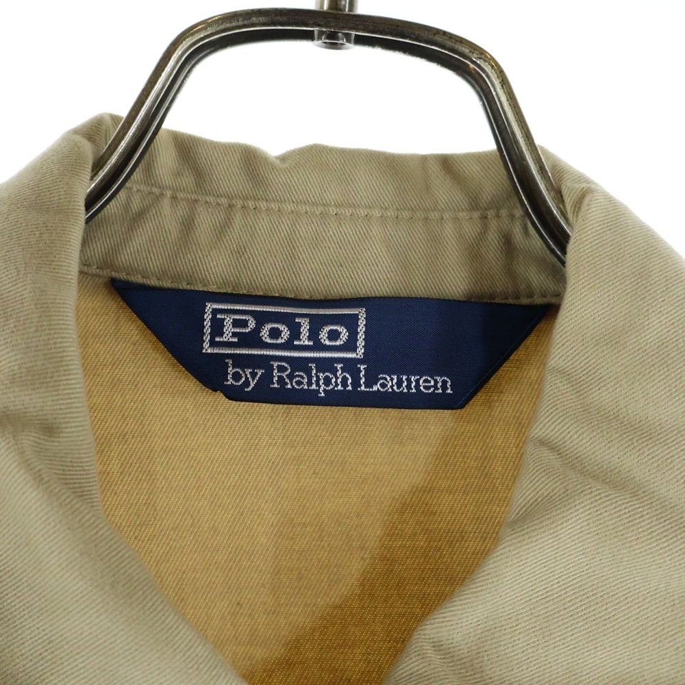 POLO RALPH LAUREN(ポロラルフローレン) 90s 刺繍 ジップアップ スイングトップ ジャケット ベージュ JR-RL-SM0711