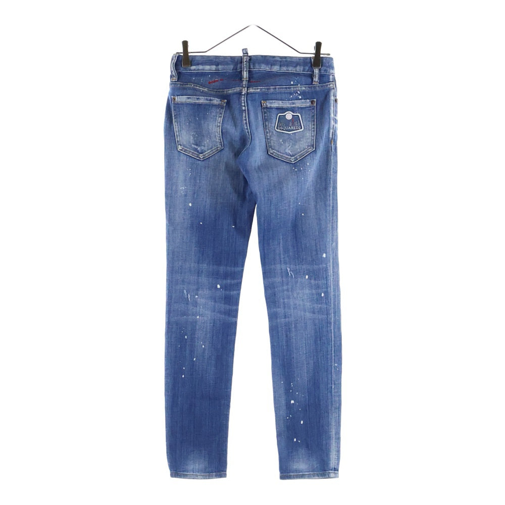DSQUARED2(ディースクエアード) Jennifer Jean ジェニファージーンズ スキニー ダメージ加工 デニムパンツ レディース インディゴ S75LB0282p