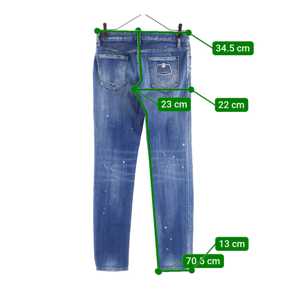 DSQUARED2(ディースクエアード) Jennifer Jean ジェニファージーンズ スキニー ダメージ加工 デニムパンツ レディース インディゴ S75LB0282p