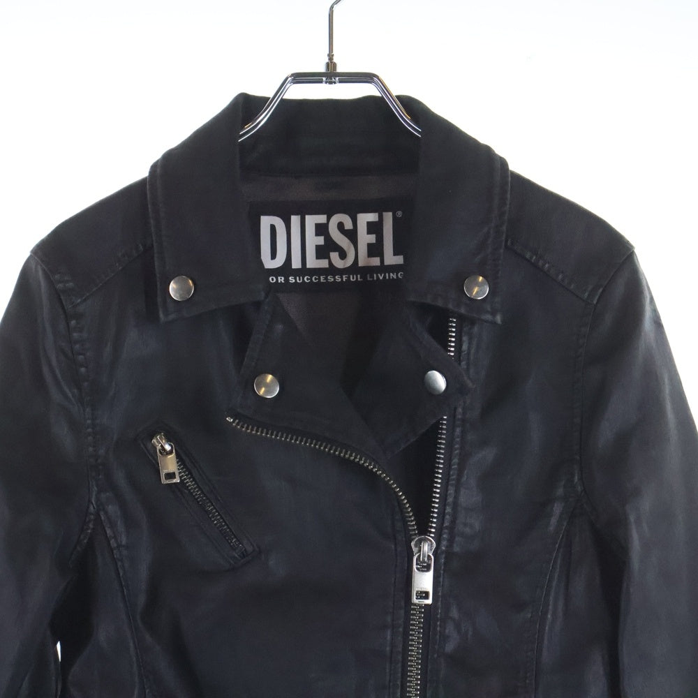 DIESEL(ディーゼル) レザーライダースジャケット レディース ブラック