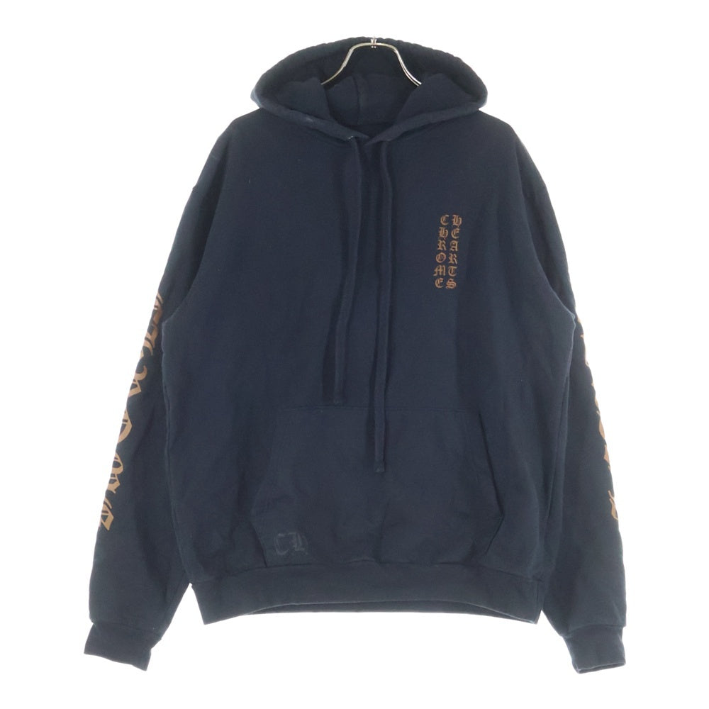 CHROME HEARTS(クロムハーツ) SWTSHRT PLVR 袖ロゴ プルオーバーフーディ パーカー ブラック